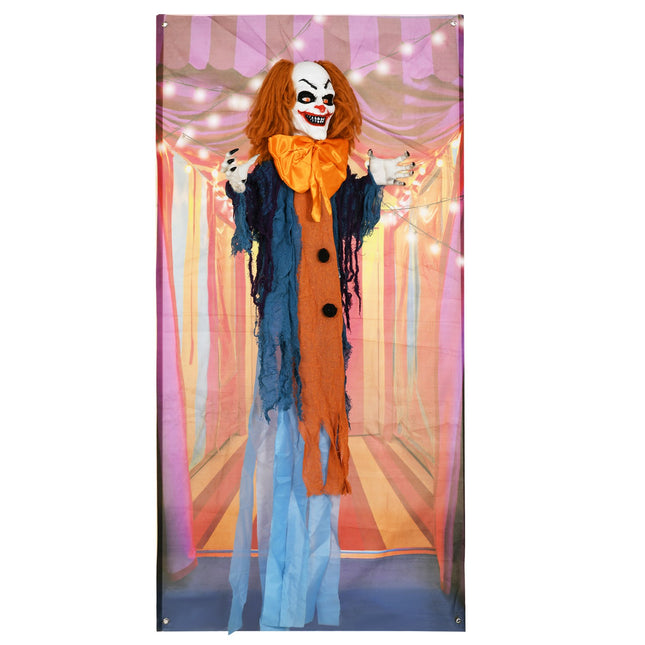 Animierte Halloween-Clown-Dekoration mit roten Augen, Sound