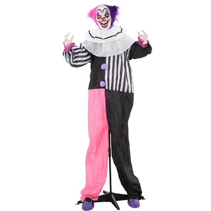 Clown d'Halloween animé avec mouvement et son, 173 cm