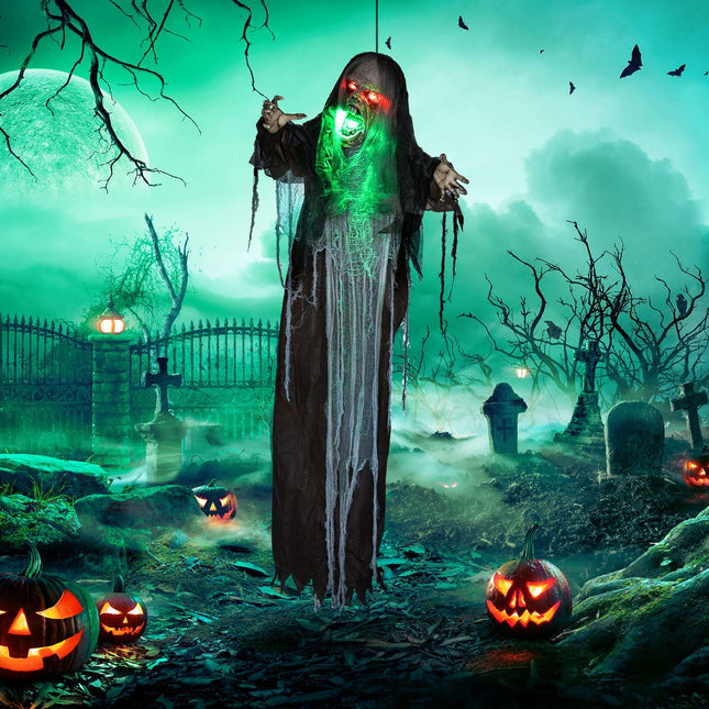 Décoration d'Halloween animée avec lumières et son, 183 cm