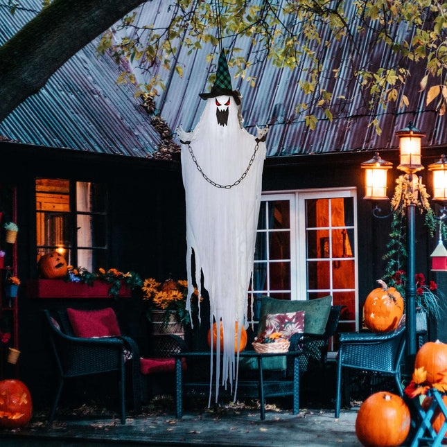 Accessoire d'Halloween animé - Fantôme tremblant aux yeux rouges