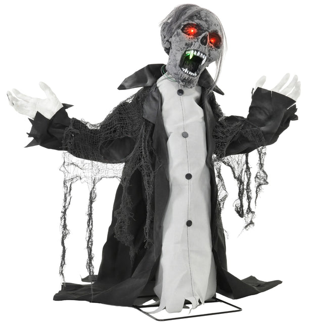 Squelette de zombie animé d'Halloween avec bras mobiles
