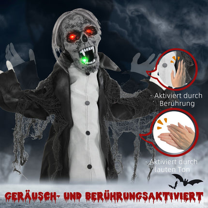 Squelette de zombie animé d'Halloween avec bras mobiles