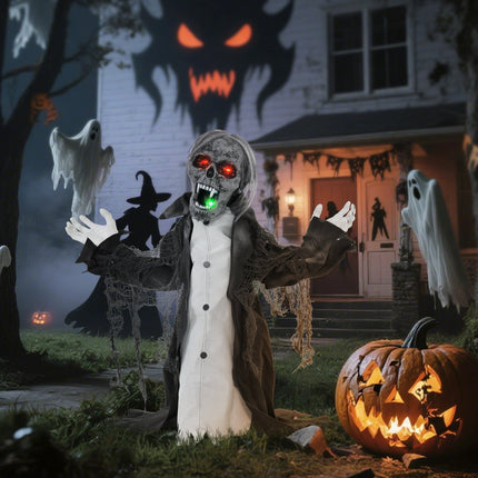 Squelette de zombie animé d'Halloween avec bras mobiles