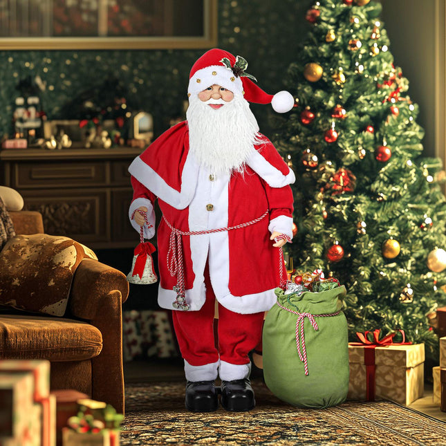 Père Noël animé avec musique et mouvement, utilisation en intérieur