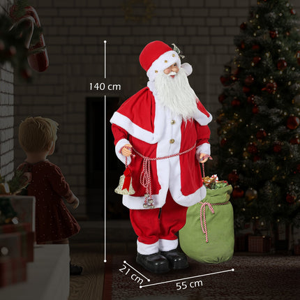 Père Noël animé avec musique et mouvement, utilisation en intérieur