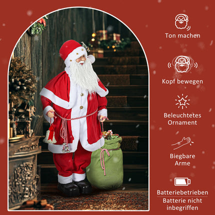 Père Noël animé avec musique et mouvement, utilisation en intérieur