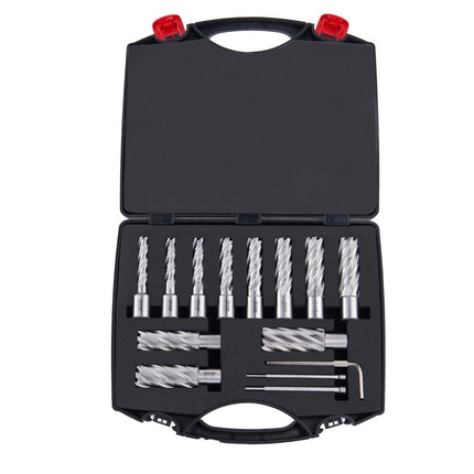 Annular Cutter Set, 13-Piece Weldon Shank HSS, 2in Case