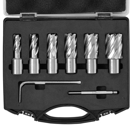 Annular Cutter Set, 6-Piece Weldon Shank M2AL HSS