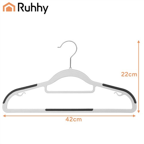 Anti-Slip Clothes Hangers, 20 Pack, Slim Gray, 42 cm