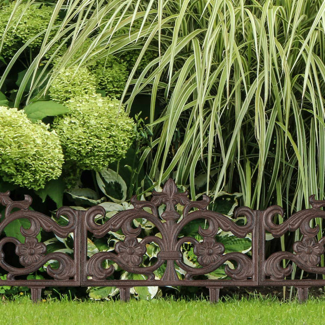 Antiker Gusseisen-Gartenzaun, 4 Paneele