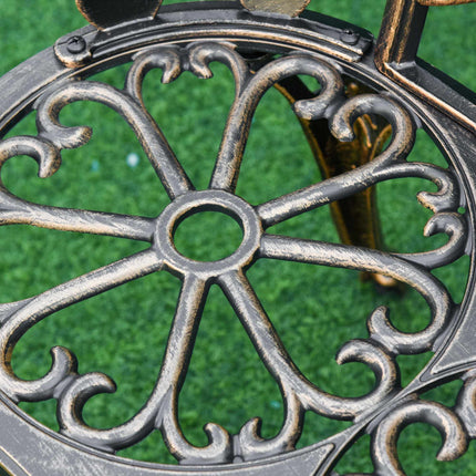 Banc de jardin en métal de style antique, bronze, 2 places