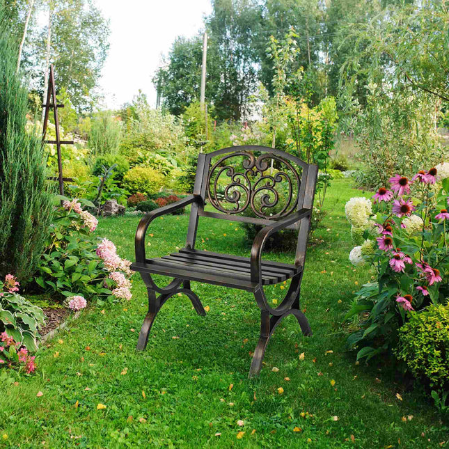 Antiker Metall-Garten-Sessel – Vintage Outdoor-Sitzgelegenheit