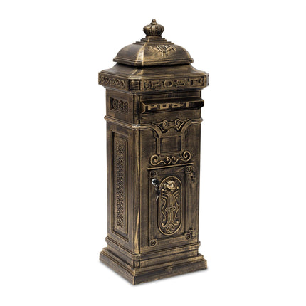 Boîte aux lettres autoportante en aluminium moulé de style antique