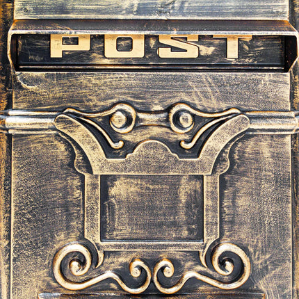 Boîte aux lettres autoportante en aluminium moulé de style antique