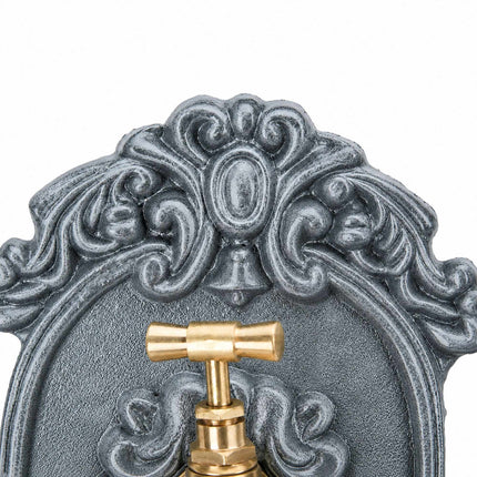 Fontaine murale grise de style antique, en aluminium moulé