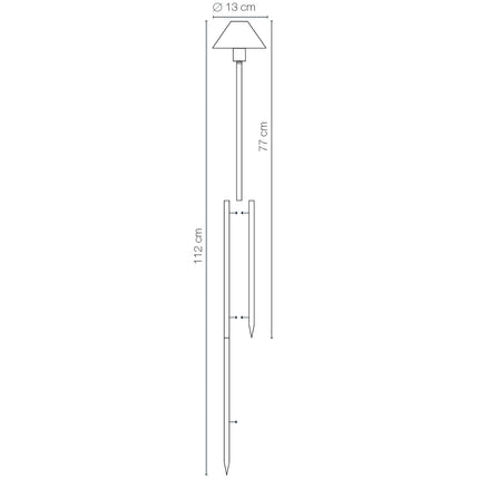 Apollo Flex Gartenleuchte 77/112 cm Grau
