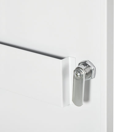 Wall-mounted pharmacy cabinet in steel, Lockable, White