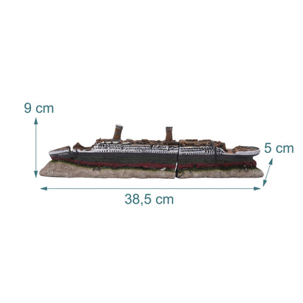 Aquarium Titanic-Schiffswrack-Ornament, ungiftiges Harz