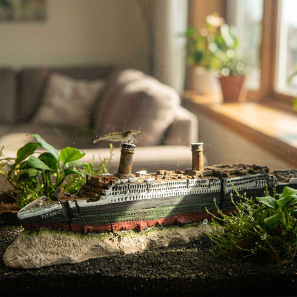 Aquarium Titanic-Schiffswrack-Ornament, ungiftiges Harz
