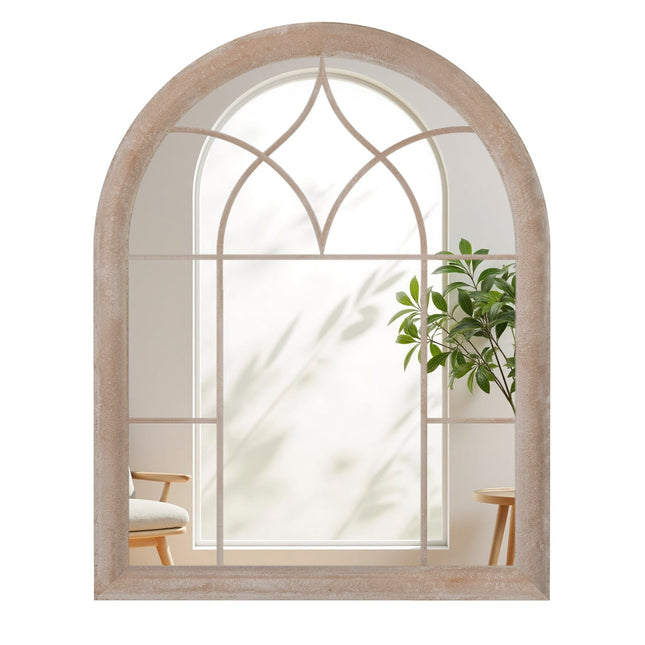 Miroir mural à cadre métallique arqué, 69 x 88,5 cm