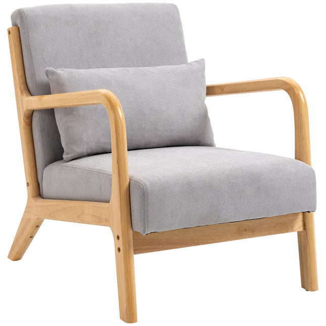 Armchair Lounge chair with armrests & lumbar cushion, grey