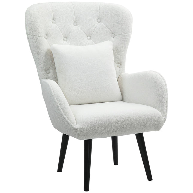 Armchair Lounge chair with Teddy fabric and lumbar support