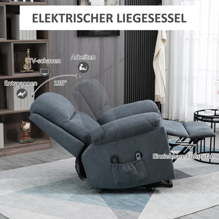 Liege-Massagesessel mit Aufstehhilfe, grau