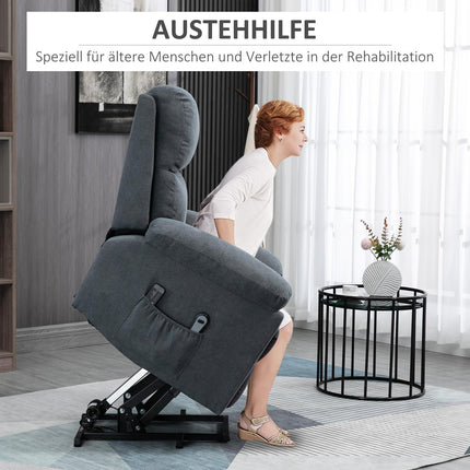 Liege-Massagesessel mit Aufstehhilfe, grau