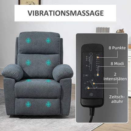 Liege-Massagesessel mit Aufstehhilfe, grau
