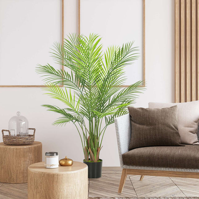 Palmier Areca artificiel, 120 cm, résistant aux UV, intérieur/extérieur