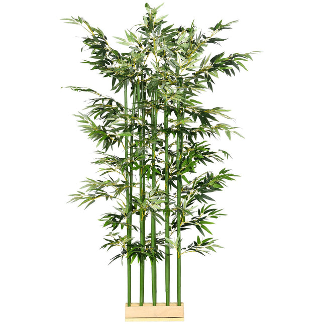 Bambou Artificiel 180 cm Plante Artificielle en Pot en Bois de Pin Plantes d'intérieur Plantes Artificielles pour Plantes décoratives intérieures et extérieures Vert