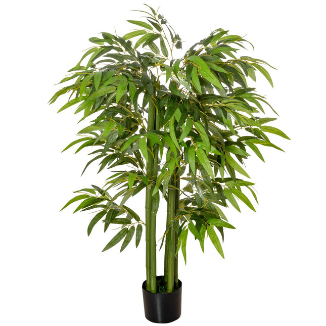 Bambou artificiel grande plante artificielle de 140 cm, plantes artificielles en plastique en pot, bambou artificiel avec 780 feuilles comme de vraies pour salon, chambre à coucher, bureau, jardin, décoration moderne