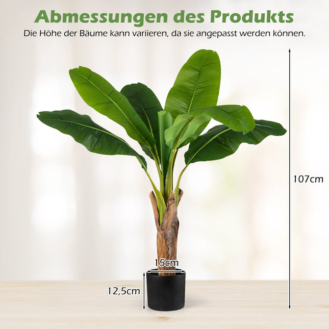 Künstliche Bananenpflanzen, 107 cm, PEVA, 2er-Set