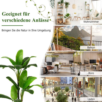Künstlicher Bananenbaum, 150 cm, 18 Blätter, PEVA-Material
