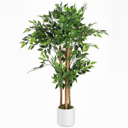 Banyan artificiel 120 cm, tronc en bois massif