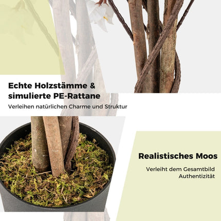 Bougainvillier artificiel, 120 cm, fleurs blanches