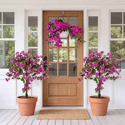 Künstliche Bougainvillea-Bäume, 110 cm mit Erdspieß, 2er-Pack