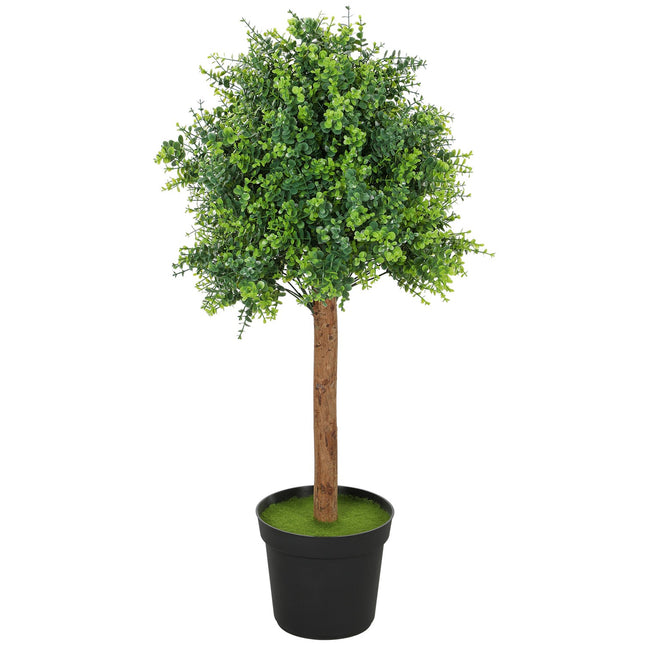 Artificial Boxwood Plant, 90cm, UV-Resistant, Potted