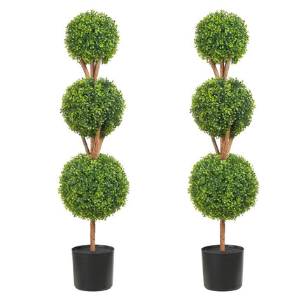Artificial Boxwood Topiary Trees, 48 Inch, Set of 2