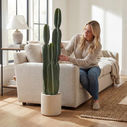 Cactus artificiel en pot, 111 cm de haut, vert