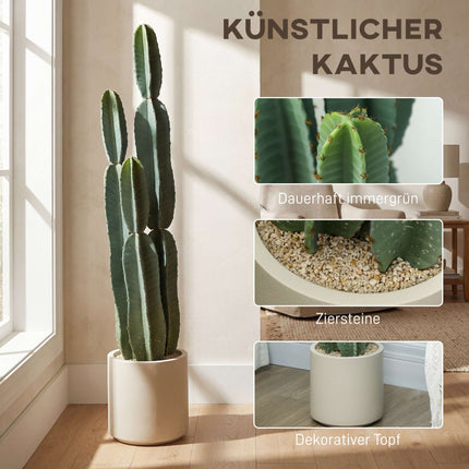 Cactus artificiel en pot, 111 cm de haut, vert