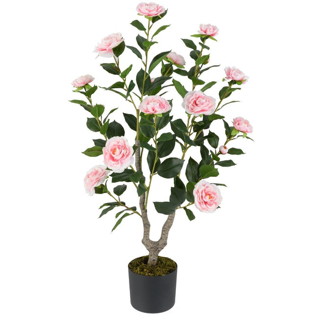 Camélia artificiel avec fleurs, 90 cm, rose