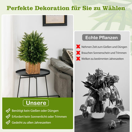 Arbres topiaires artificiels en cèdre, lot de 2, 55 cm, résistants aux UV