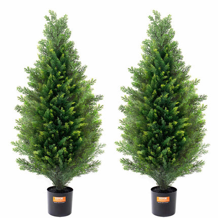 Artificial Cedar Topiary Trees, 36 Inch, 2 Pack, UV Rated
