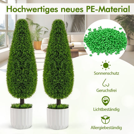 Cèdre artificiel avec pot, 90 cm, lot de 2