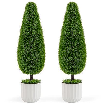 Cèdre artificiel avec pot, 90 cm, lot de 2