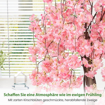 Künstlicher Kirschblütenbaum im Topf, 163 cm, pinke Blüten