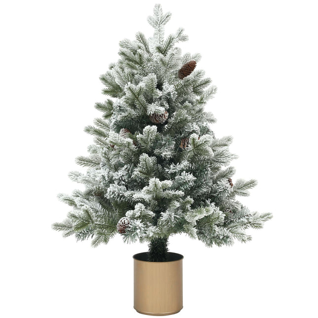 Künstlicher Weihnachtsbaum, 100cm, beschneit, schwer entflammbar