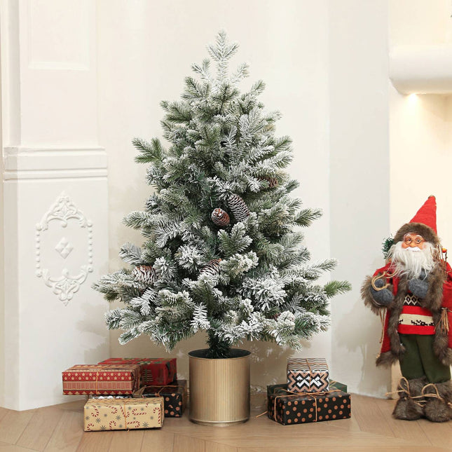 Künstlicher Weihnachtsbaum, 100cm, beschneit, schwer entflammbar