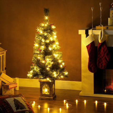 Künstlicher Weihnachtsbaum, 120 cm, 100 LED-Lichter, 8 Modi